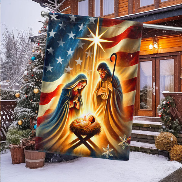 Christmas Nativity Of Jesus Holy Night Wintertime Holiday Christian Flag TQN4110F 3-Day Shipping