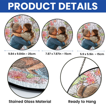 Personalized Grandma And Grandkids Custom Photo Mother's Day Stained Glass Suncatcher TQN4560BQT