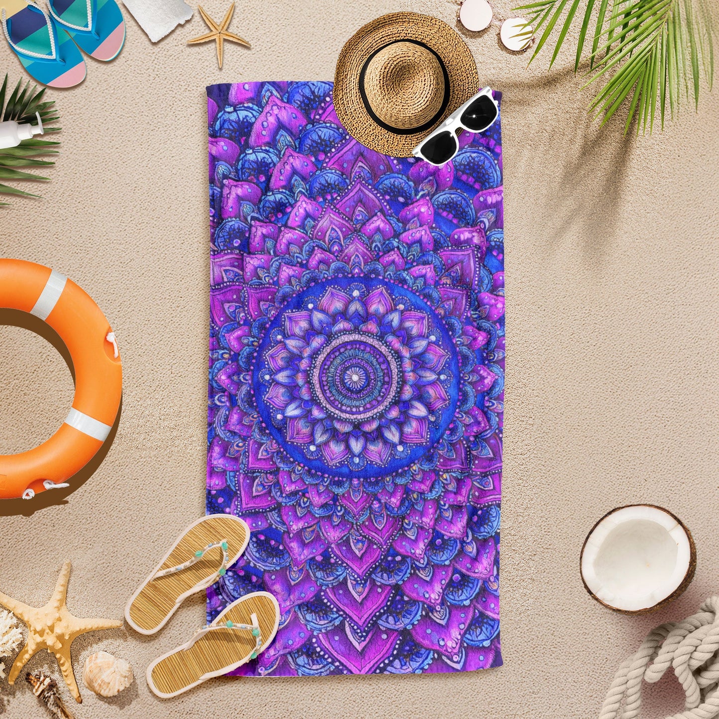 Purple Mandala Bohemian Beach Towel TQN5268HVN