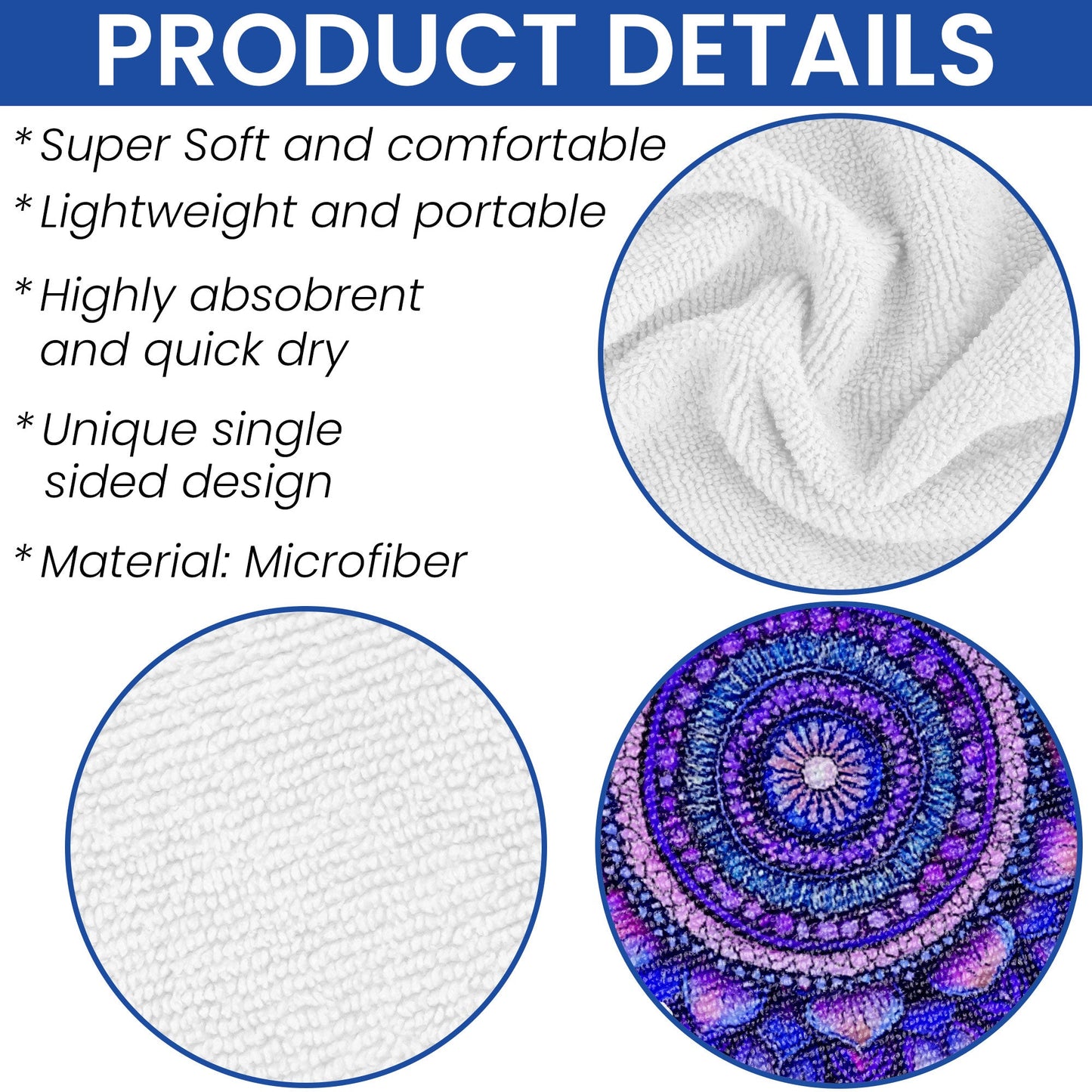 Purple Mandala Bohemian Beach Towel TQN5268HVN