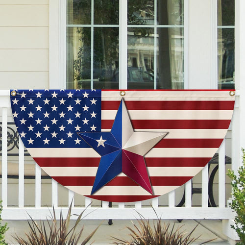 Patriotic Texas Flag - Texan American Non-Pleated Fan Flag