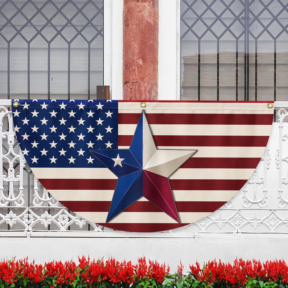 Patriotic Texas Flag - Texan American Non-Pleated Fan Flag