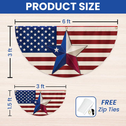 Patriotic Texas Flag - Texan American Non-Pleated Fan Flag