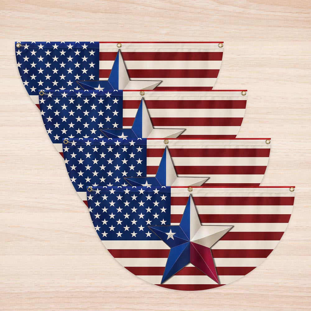 Patriotic Texas Flag - Texan American Non-Pleated Fan Flag