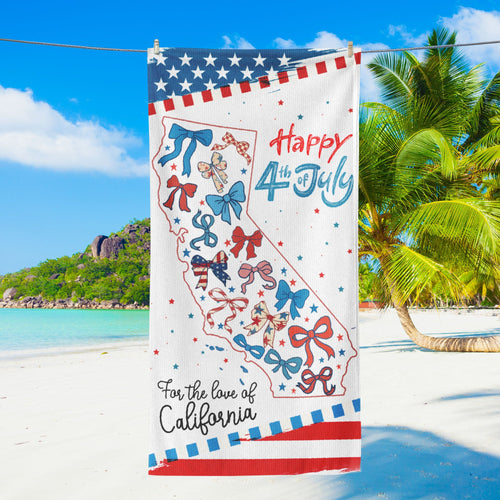 American States Califonia Happy 4th of july Beach Towel THR89DTD