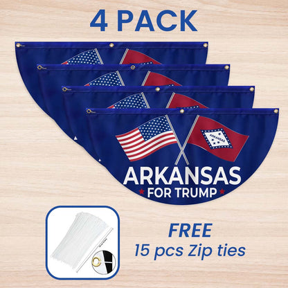 Arkansas For Trump 2024 Non-Pleated Fan Flag MLN3405FLv2