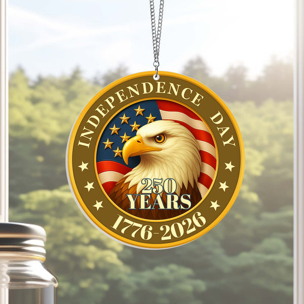 America 250th Independence Day Suncatcher Window Hanging