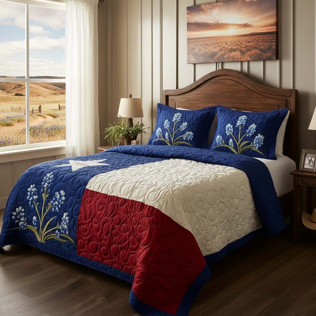 Texas Pride 3-Piece Quilted Bedding Set NCU0NT5503