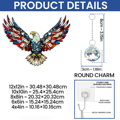 Patriotic Eagle Hologram Window Hanging TQN5514DNV