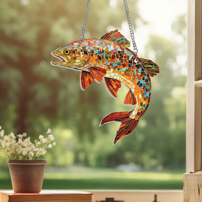 Brown Trout Fish Acrylic Suncatcher Window Hanging MLN4925DNV