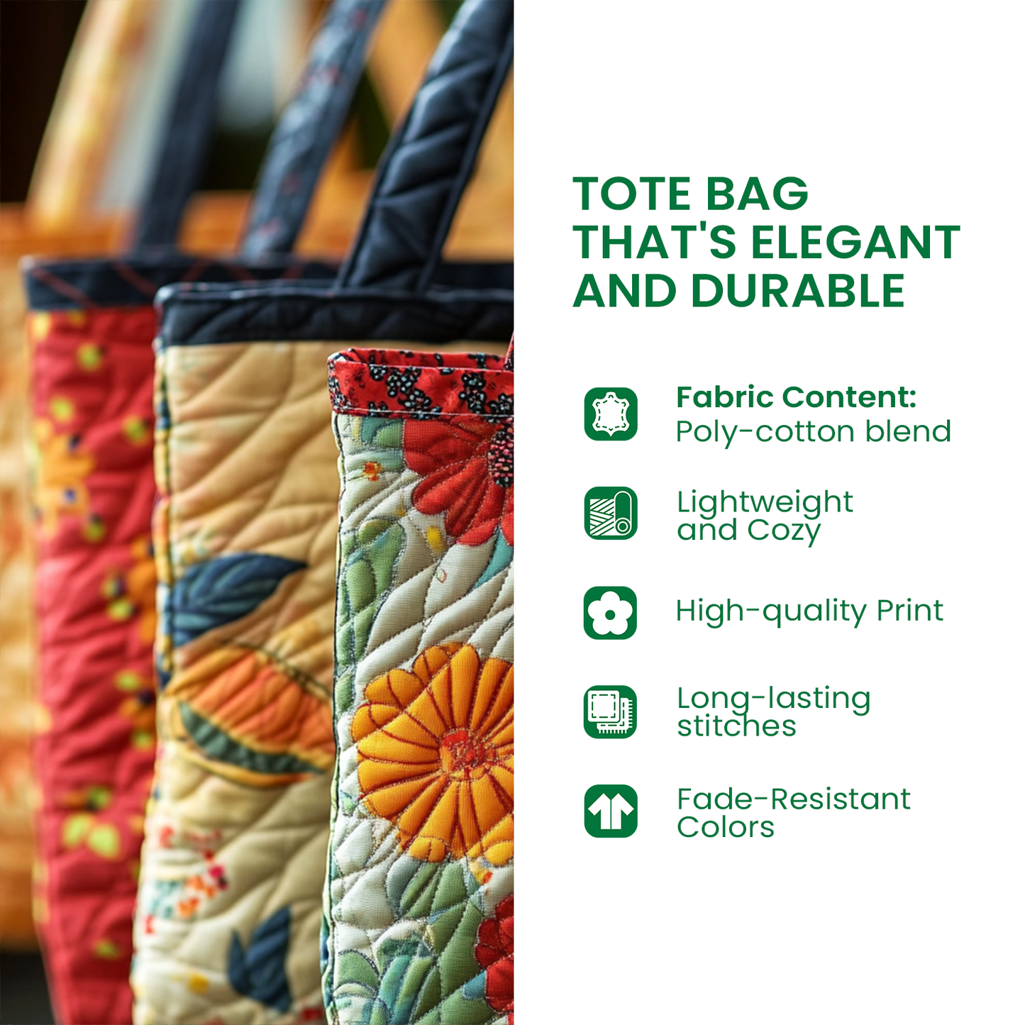 Moonlit Meow Quilted Tote Bag NCU0DV7272