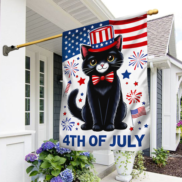 Flagwix American Flag - Black Cat Happy 4th Of july Independence Day Flag TQN3153F