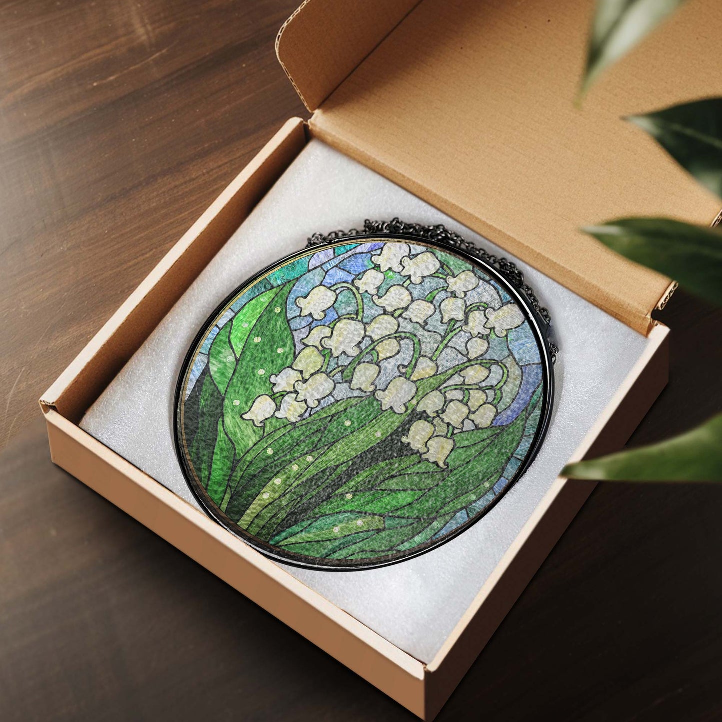 Personalized Birth Month Flowers Stained Glass Suncatcher TQN4882LTH