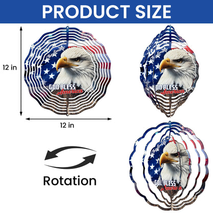 Personalized Patriot Eagle God Bless America Wind Spinner MLN5190PMN