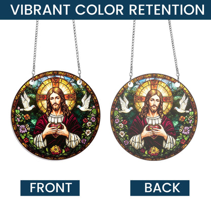 Sacred Heart of Jesus Acrylic Suncatcher Hanging Sign MLN4969AS