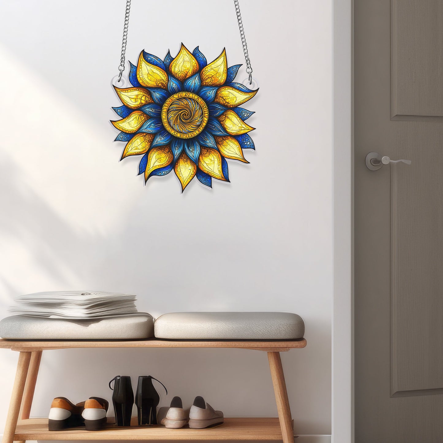 Sunflower Ukraine Peace For Ukraine Acrylic Suncatcher Window Hanging VTM1128NGT