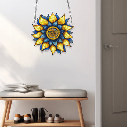 Sunflower Ukraine Peace For Ukraine Acrylic Suncatcher Window Hanging VTM1128NGT