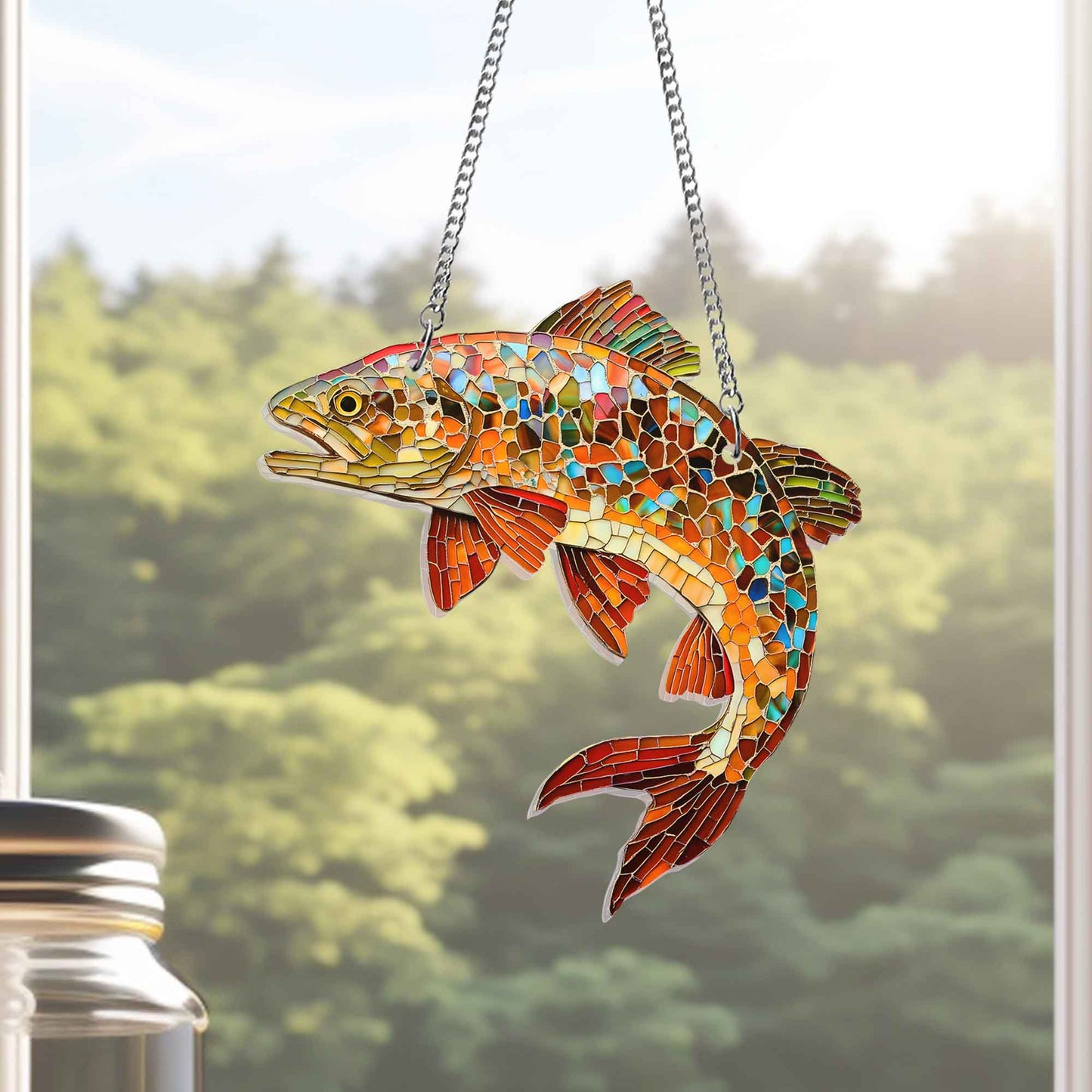 Brown Trout Fish Acrylic Suncatcher Window Hanging MLN4925DNV