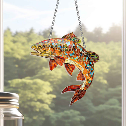 Brown Trout Fish Acrylic Suncatcher Window Hanging MLN4925DNV