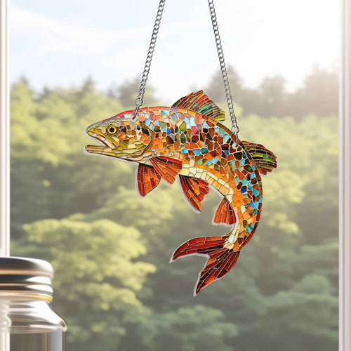 Brown Trout Fish Acrylic Suncatcher Window Hanging MLN4925DNV