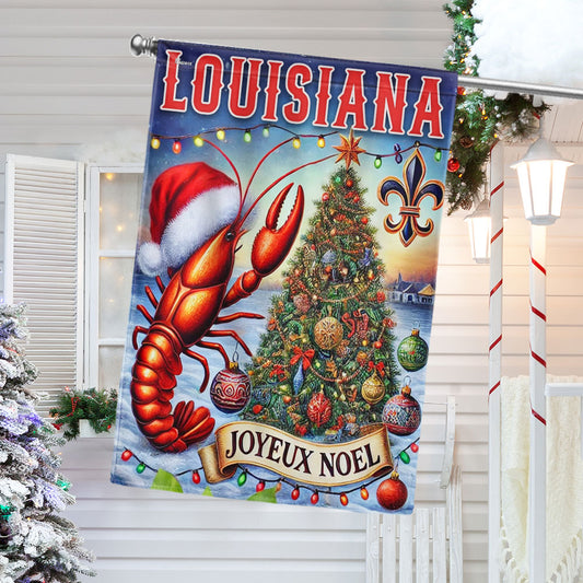 Louisiana Christmas Cajun Christmas Joyeux Noel Flag MLN4237F
