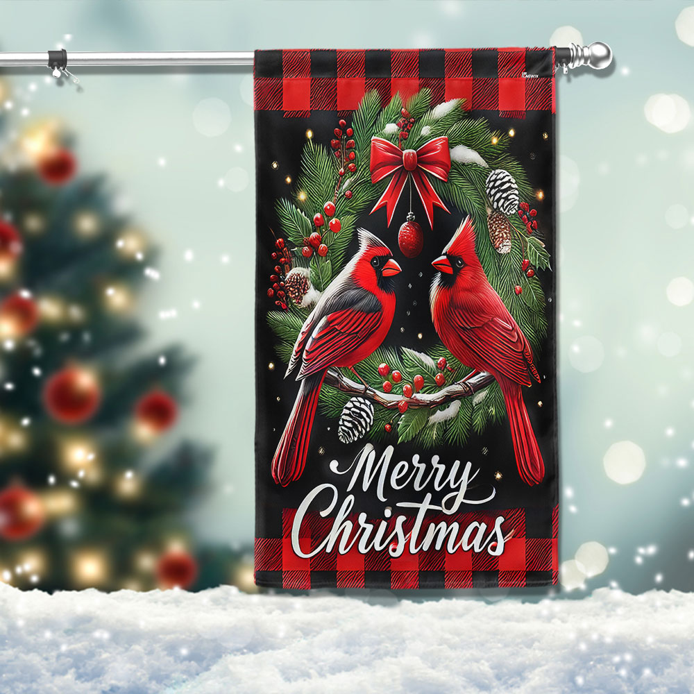 Cardinal Merry Christmas Flag MLN3787F