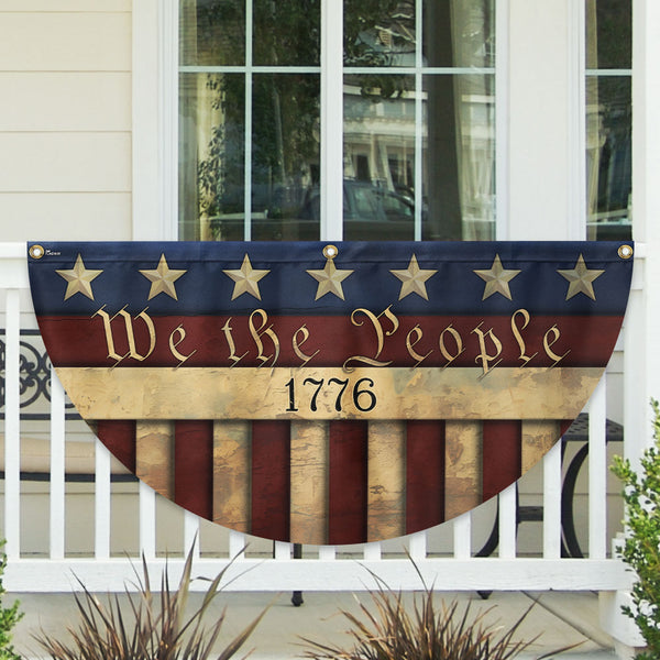 Flagwix American Flag - We The People 1776 Non-Pleated Fan Flag TQN3320FL