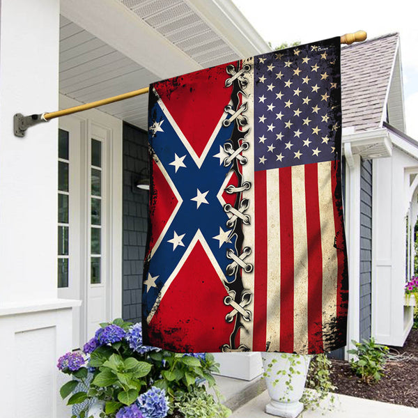 American Cross Flag, Confederate States of America, American and Rebel Flag TPT1467Fv1