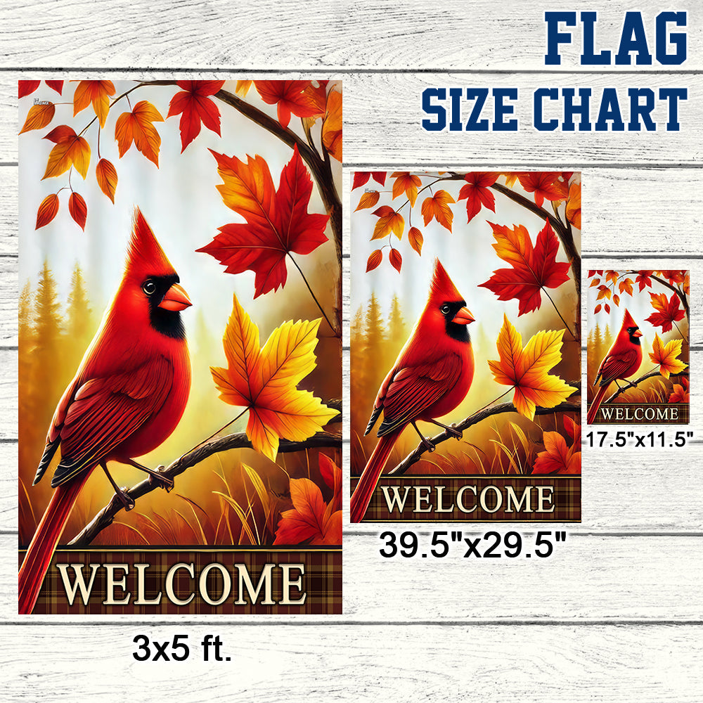 Cardinal Welcome Fall Flag TQN3527F