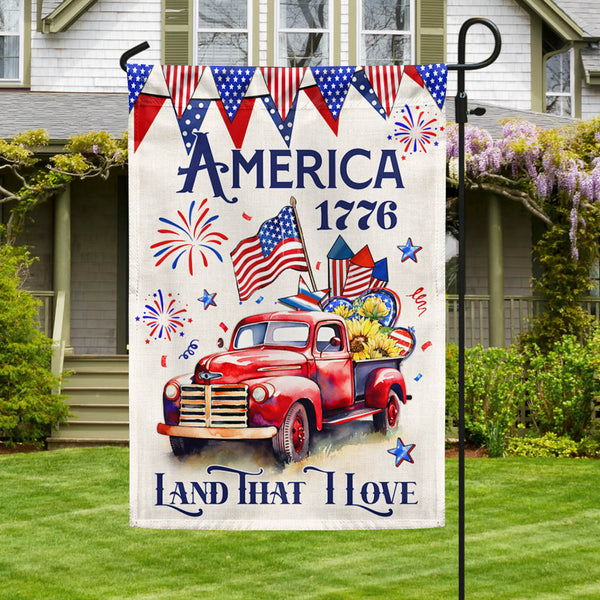 Flagwix American Flag - 4th Of july Truck America 1776 Land That I Love Flag TQN1301F