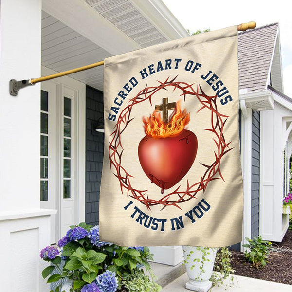 Flagwix American Flag - Sacred Heart Of Jesus I Trust In You Catholic Flag TQN1334F