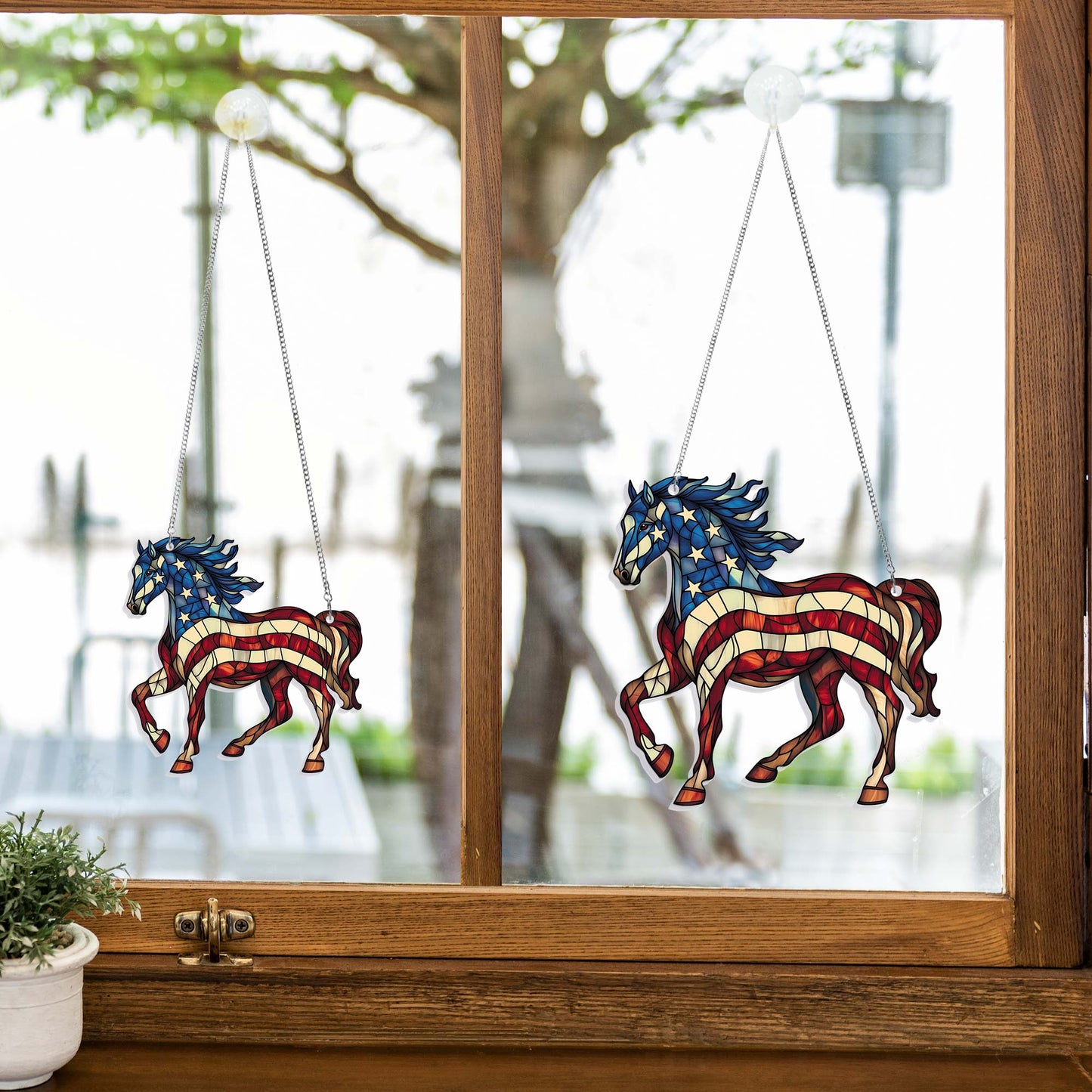 Patriotic Horse 4th Of july Suncatcher Window Hanging TQN5462PMN
