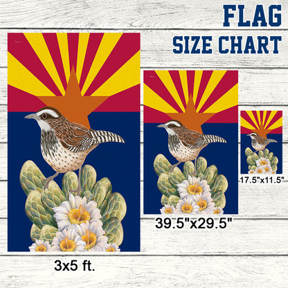 Arizona Flag Cactus Wren and Saguaro Cactus Blossom BNN475F