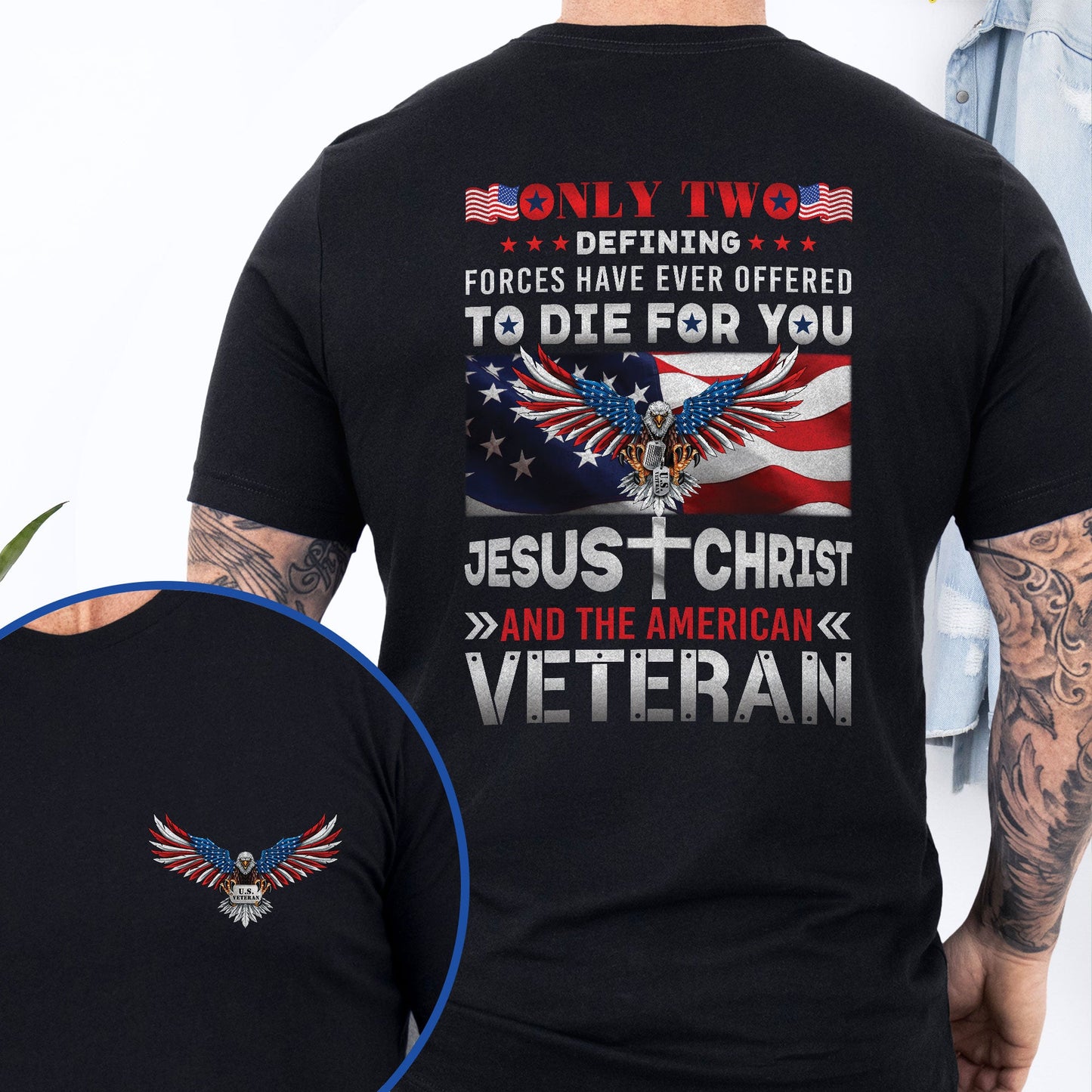 Jesus Christ And The American Veteran Patriotic American Eagle T-Shirt TPT2600TS