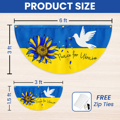 Peace For Ukraine Non-Pleated Fan Flag TQN4935LTH