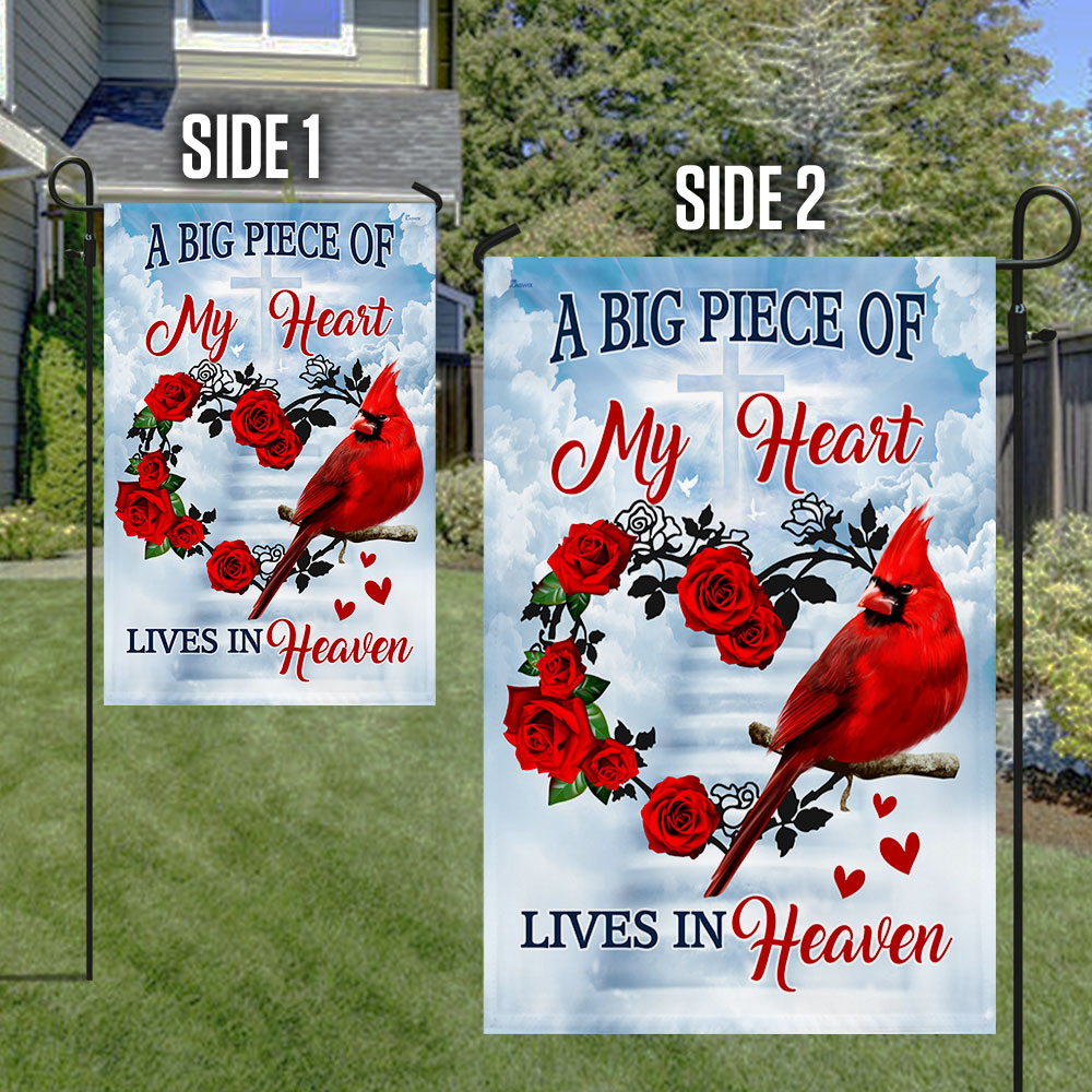 Cardinal Flag A Big Piece Of My Heart Lives In Heaven QNN540F