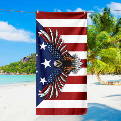 Patriotic American Eagle Happy Beach Towel TPT2765PS