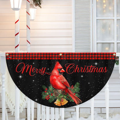 Cardinal Merry Christmas Fan Flag - Holiday Gift & Festive Home Décor, Non-Pleated TPT2322FL - 3-Day Shipping