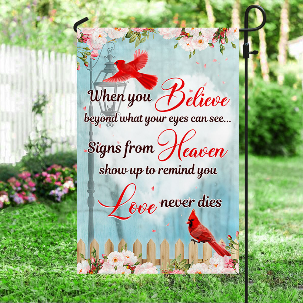 Cardinal Flag Signs From Heaven Love Never Dies LNH013F