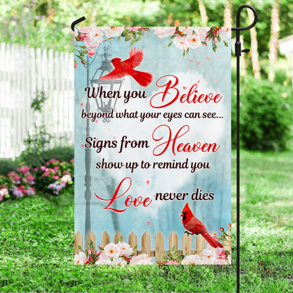 Cardinal Flag Signs From Heaven Love Never Dies LNH013F