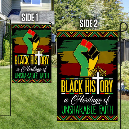Black History Month Flag Black History A Heritage Of Unshakable Faith MLN912F