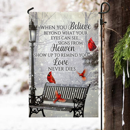 Cardinal Flag Signs From Heaven Love Never Dies LHA1889F