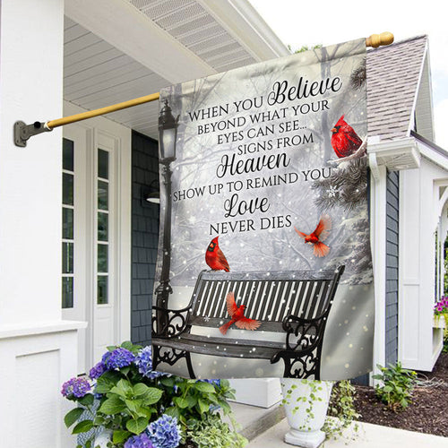 Cardinal Flag Signs From Heaven Love Never Dies LHA1889F