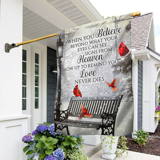 Cardinal Flag Signs From Heaven Love Never Dies LHA1889F