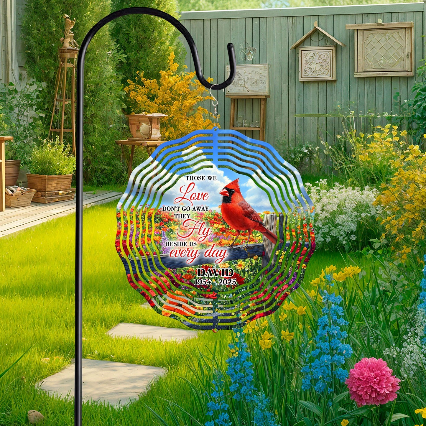 Personalized Memorial Red Cardinal Wind Spinner VTM1063HVN