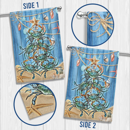 Blue Crab Christmas Flag