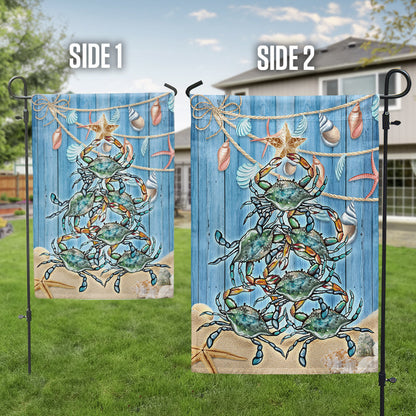 Blue Crab Christmas Flag