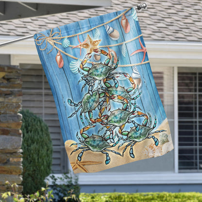 Blue Crab Christmas Flag