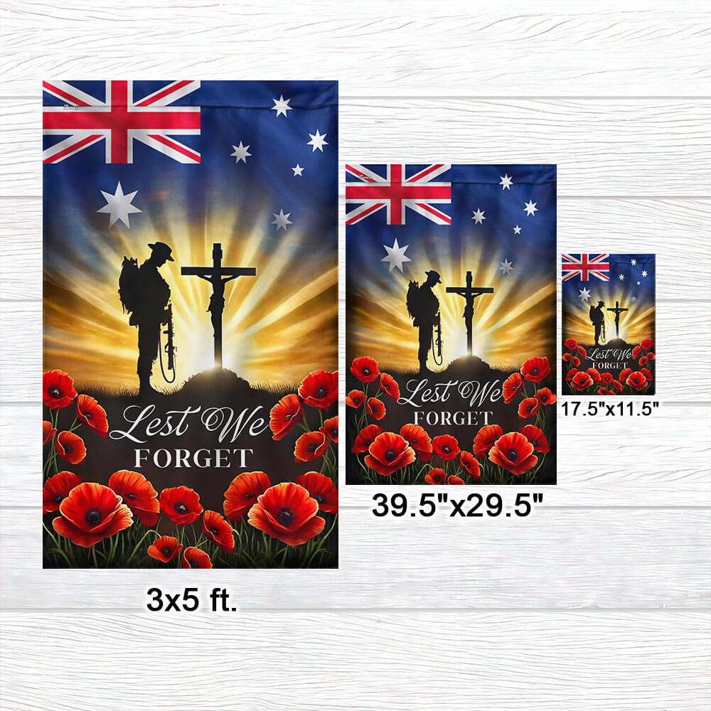 Anzac Day, Remembrance Day Australian Veteran Lest We Forget Flag MLN5173TNB