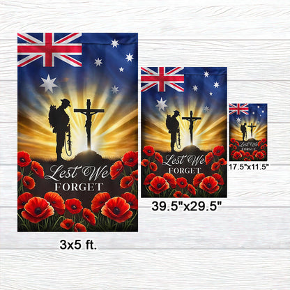 Anzac Day, Remembrance Day Australian Veteran Lest We Forget Flag MLN5173TNB